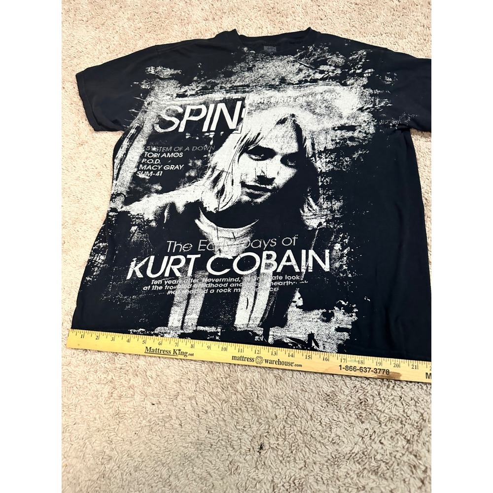 Spin Magazine Nirvana Kurt Cobain The Early Days Graphic TShirt Black XL Grunge
